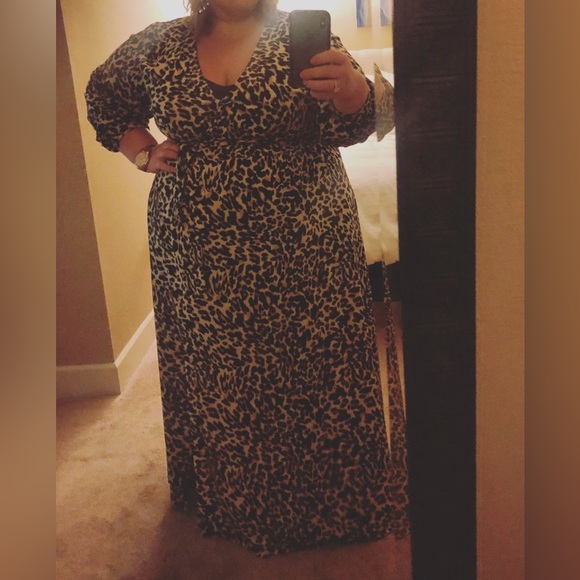 Eloquii Animal Print Long Sleeve Maxi Dress - Picture 7 of 7
